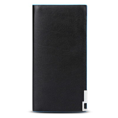 

Men Contrast Color Thin Vertical Two Fold Soft Long Open Wallet