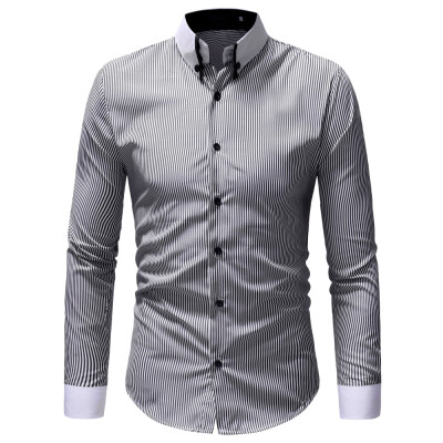 

Men\s Casual Slim Striped Shirt