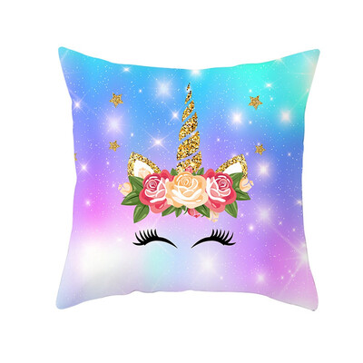 

16 Styles New Cartoon Unicorn Print Sofa Cushion Cover Throw Pillow Case Home Decoration