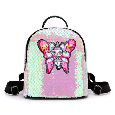 

Glitter Women Sequins Backpack Girls Butterfly Lovely Travel Shoulder Bags