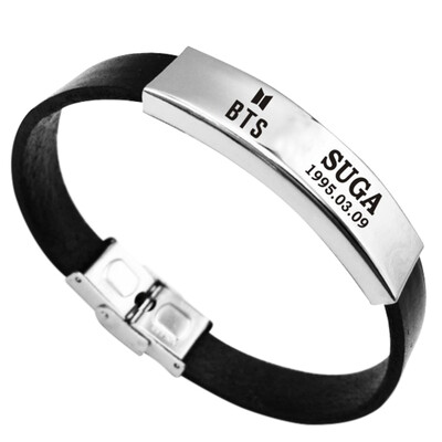 

KPOP BTS Bangtan Boys Titanium Steel Sports Bracelet Combination Logo Bracelet ARMY Hot Gift for Fans