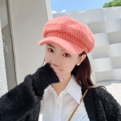 

The womans eight-angle cap&the fluff the warm pure color ducks cap in autumn&winter&the sweet&sweet Beret