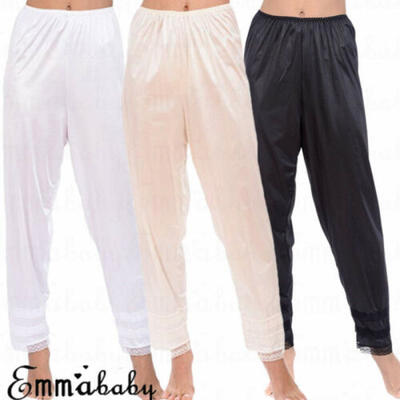 

Women Satin Pajamas Bottoms Lace Trousers Plus Size Nightwear Lounge Pants