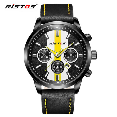 

Watch mens waterproof quartz casual belt watch male 9018