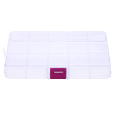 

Siaonvr Plastic 15 Slots Adjustable Jewelry Storage Box Case Craft Organizer Bead A