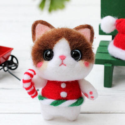 

Greensen Non Finished DIY Cat Doll Wool Felting Handmade Craft Poked Needle Handcraft Material Set