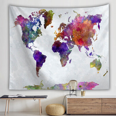 

Toponeto Vintage World Map Wall Tapestries Hanging Hippie Tapestry Bedspread Yoga Mat New