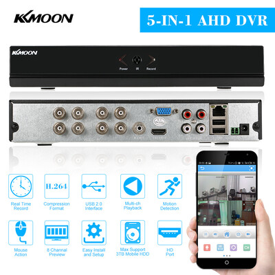 

KKmoon 8CH 1080P Hybrid NVR AHD TVI CVI DVR 5-in-1 Digital Video Recorder P2P Cloud Network Onvif Digital Video Recorder support P
