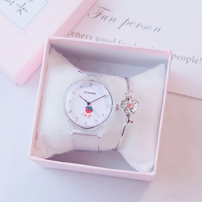 

Cherry Blossom Girl Watch Female Student Korean Edition Simple Uzzang Fairy Lovely Soft Girl Japanese Jelly Silica