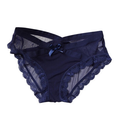 

Hot Sexy Bow Net Yarn Lace Wrap Intimates Women Underwear Transparent Lingerie Panties Briefs