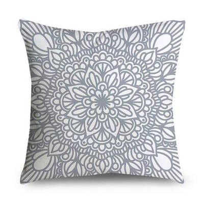 

Cushion Cover Throw Pillowcase Pattern Grey Retro Geometric Print 45 X 45cm