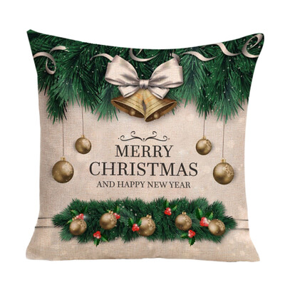 

Tailored Happy Christmas Cushion Cover Square Pillow Case Home Decor