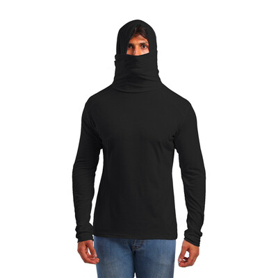 

Men\s Masks Hooded Long Sleeved T-shirt