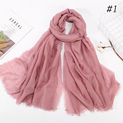 

Malaysian headscarf national wind monochrome hollow four-sided demolition scarf hooded cotton shawl MSL074