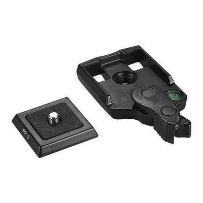 

Aluminium Alloy Tripod Head Clamp Adapter with Quick Release QR Plate 14 Inch Screw Bubble Level for Camera DSLR Triopd Monopod B