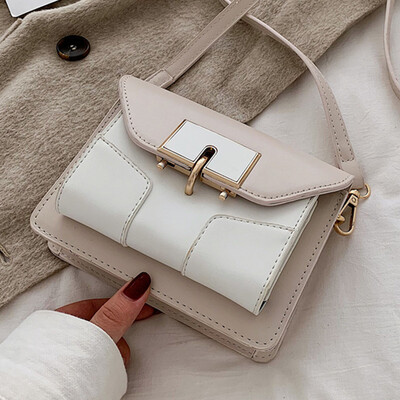 

Summer small fresh 2019 new fashion Joker shoulder Messenger bag women spell color lock small square bag tide