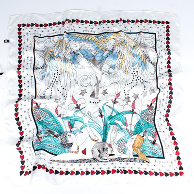 

New scarf female Korean version of the small square scarf spring&autumn tide hair band female small fresh Korean professional silk scarf decorative scarf