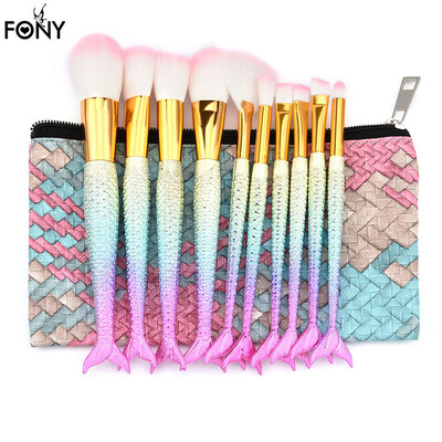 

Toponeto 10PCS FONY Make Up Foundation Eyebrow Eyeliner Blush Cosmetic Concealer Brushes