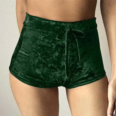 

6 Colors -XL Women Velvet Drawstring Shorts Casual High Waist Autumn Winter Sexy Elegant Skinny Shorts