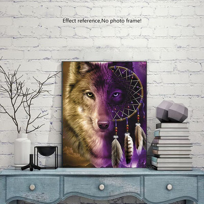 

kirinshow Full drill Diamond Painting Wolf 5D DIY Diamond Embroidery Aniaml Picture Rhinestone Mosaic Scenic Home Decor Gift