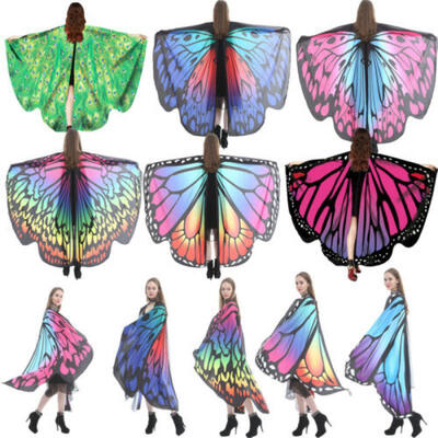

Women Ladies Fairy Butterfly Wings Costume Princess Shawl Cape Holloween Cloak