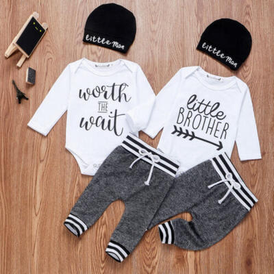 

Newborn Kid Baby Boy Girl 3pcs Clothes Jumpsuit Romper Long Pants Hat Outfit Set