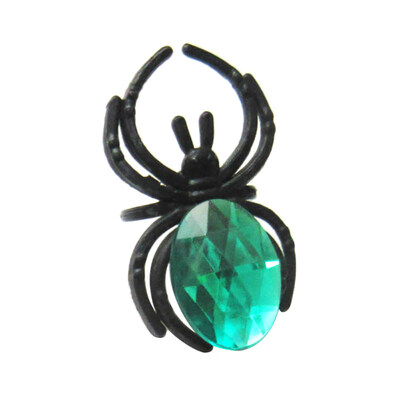 

Plastic Fake Gemstone Spider Women Finger Ring Halloween Christmas Party Decor