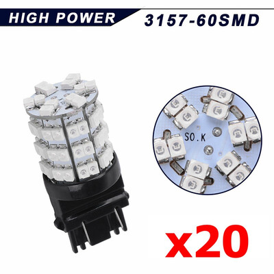 

20x 3157 3156 3057 Amber 60SMD Turn Signal Backup Reverse LED Light Bulbs 12V