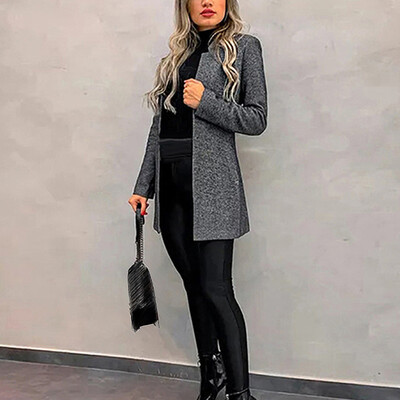 

Women Button Slim Fit Blazer Casual OL Work Jacket Long Sleeve Outwear Suit Coat