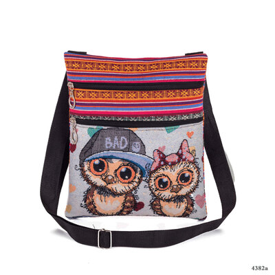 

2018 New Style Fashion Hot Print Canvas Zipper Bag Womens Zipper Messenger Bag Shoulder Handbags