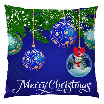 

Tailored Happy Christmas Cushion Cover Square Pillow Case Home Decor