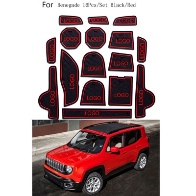 

16Pcs Replacement for Jeep Renegade Auto Gate Slot Pad Interior Door Pad Non-slip Cup Mats Accessories