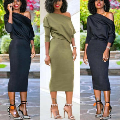 

Womens Off Shoulder Bandage Bodycon Dresses Ladies Evening Party Cocktail Dress