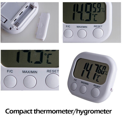 

Siaonvr Digital LCD Indoor Thermometer Hygrometer Gauge Clock Temperature Humidity Meter