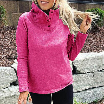 

Starmoon Women Solid Stand Collar Full Sleeve Warm Button Outwears Sweatshirt Blouse