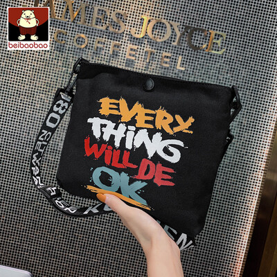 

On the new bag women 2019 new Korean broadband casual shoulder bag foreign girl canvas messenger bag