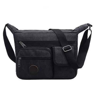 

Mens Canvas Bag Mens Korean Edition Leisure Single Shoulder Slant Bag Multi-pocket Light Electrical Bag Bag