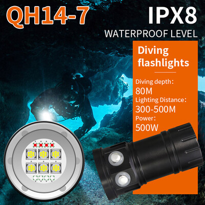 

Saidsome 80m LED Diving Flashlight Photography Light Underwater IPX8 Waterproof Torch Lam flashlight lamp
