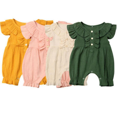 

Infant Baby Girls Ruffle Romper Bodysuit Playsuit Outfits Clothes Sunsuit 0-24M