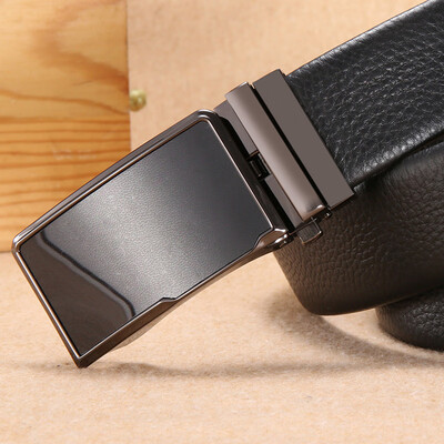 

Mens Business Belt Leather Casual Youth Belt New Automatic Buckle Alloy Leather Belt