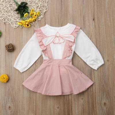 

Boutique Kids Baby Girl Ruffle Tops Suspender Tutu Skirt Dress Outfit Clothes