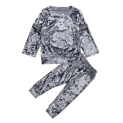 

Children Corduroy Casual Clothing Set Girl 2pcs Long Sleeve Tops Pants Suit