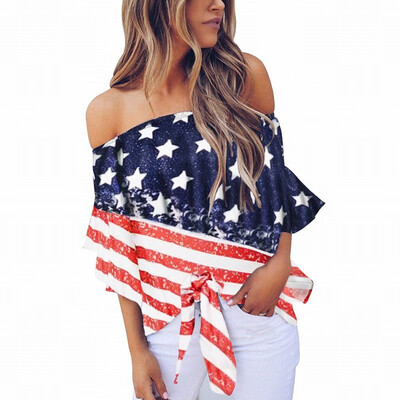 

Printed shirt Womens knotted top