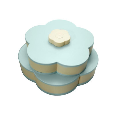 

Double Layers Snack Box Candy Plates Petal-Shape Rotating Snack Tray Double-deck Dried Fruit Plate Storage Organizer Box