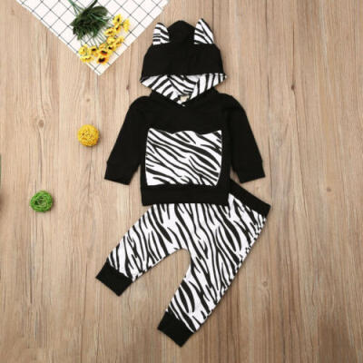 

Cute Newborn Baby Boy Fall Winter Clothes Hooded Sweatshirt Leggings Outfits Set