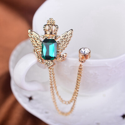 

Eagle Crown Crystal Collar Pin Brooch Pins For Men Women Jewelry Accessories Gifts