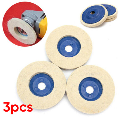 

3x 100mm 4Inch Wool Buffing Wheel Felt Polishing Disc Pads for 100 Angle Grinder
