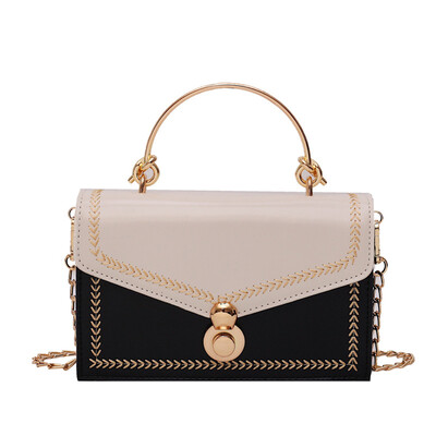 

Bag female bag new 2019 tide ins super fire hit color stitching small square bag spring fairy chain shoulder messenger bag
