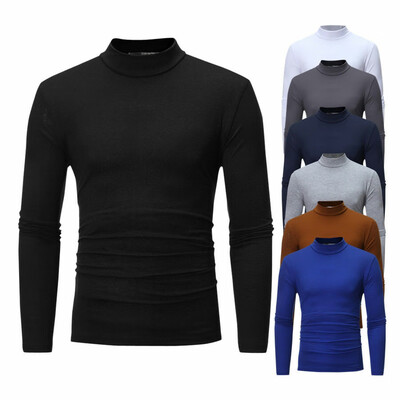 

MENS ROLL NECK LONG SLEEVE HIGH QUALITY COTTON TOP NECK TURTLE NECK 1PC