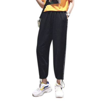 

Ankle Length Pants Women High waist Harem Pants streetwear Harajuku Casual Trousers Sports Side Letter Print Female Pants